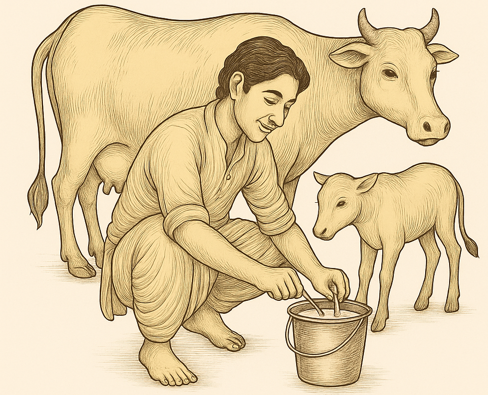 Collecting milk